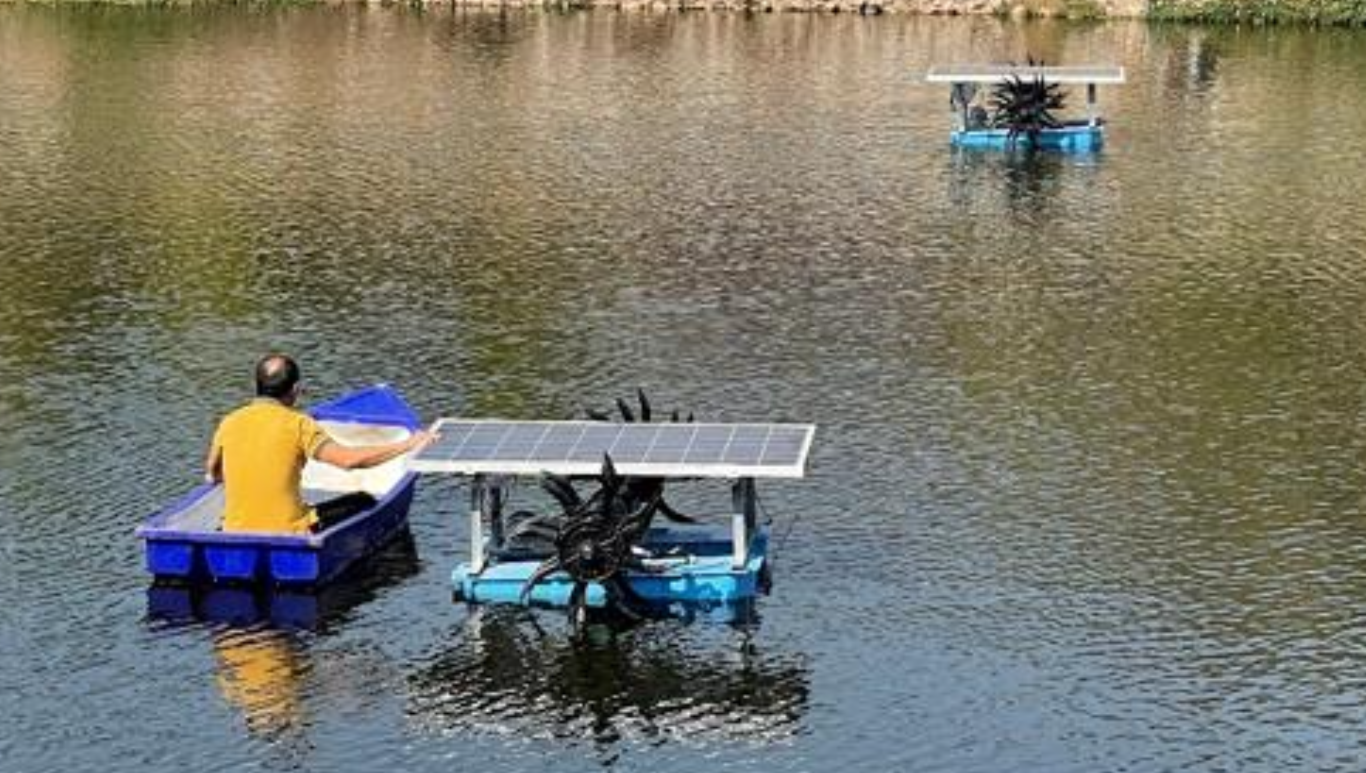 Solar powered aeration turbines for wastewater treatment