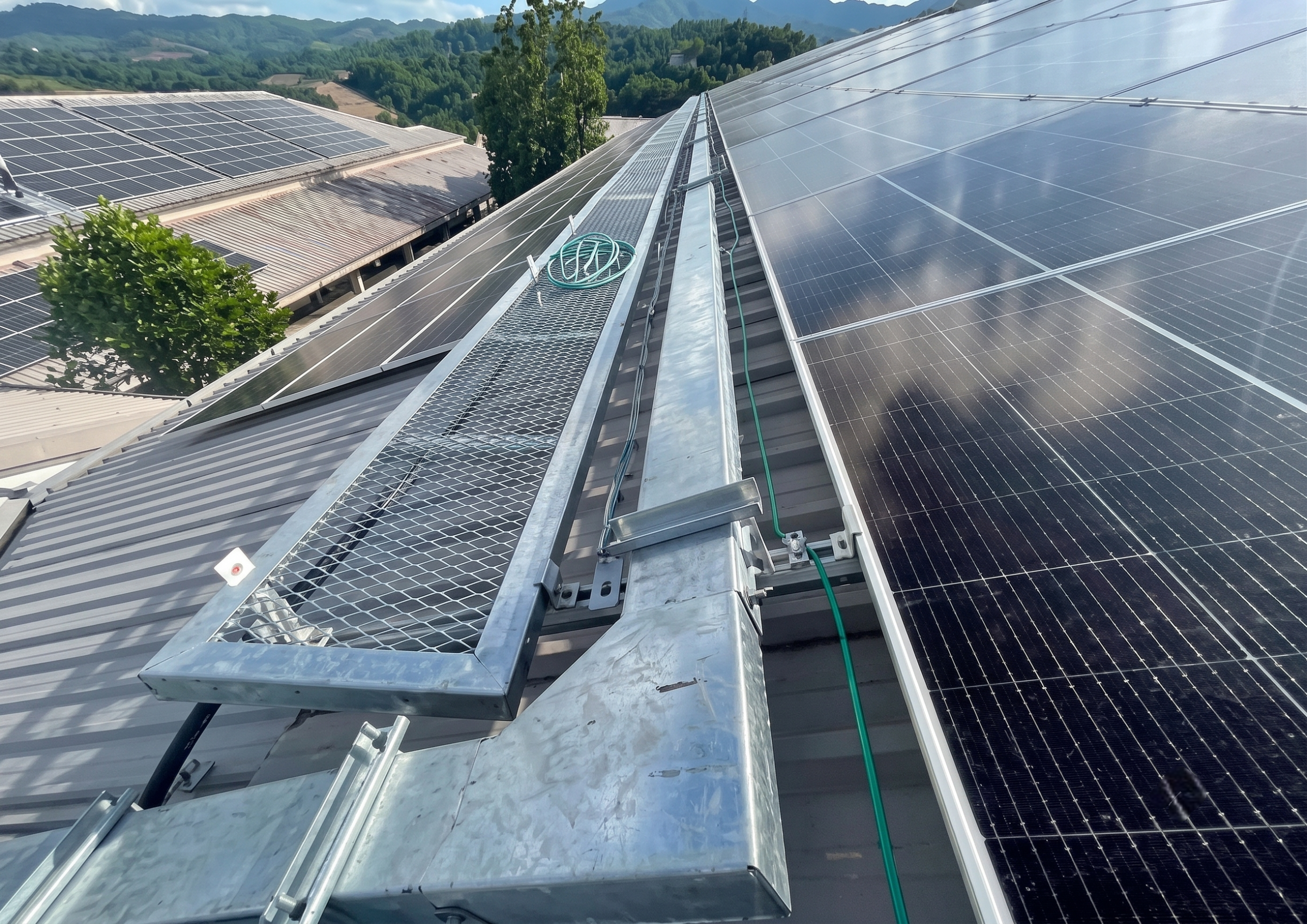 Solar PV power station rooftop closeup