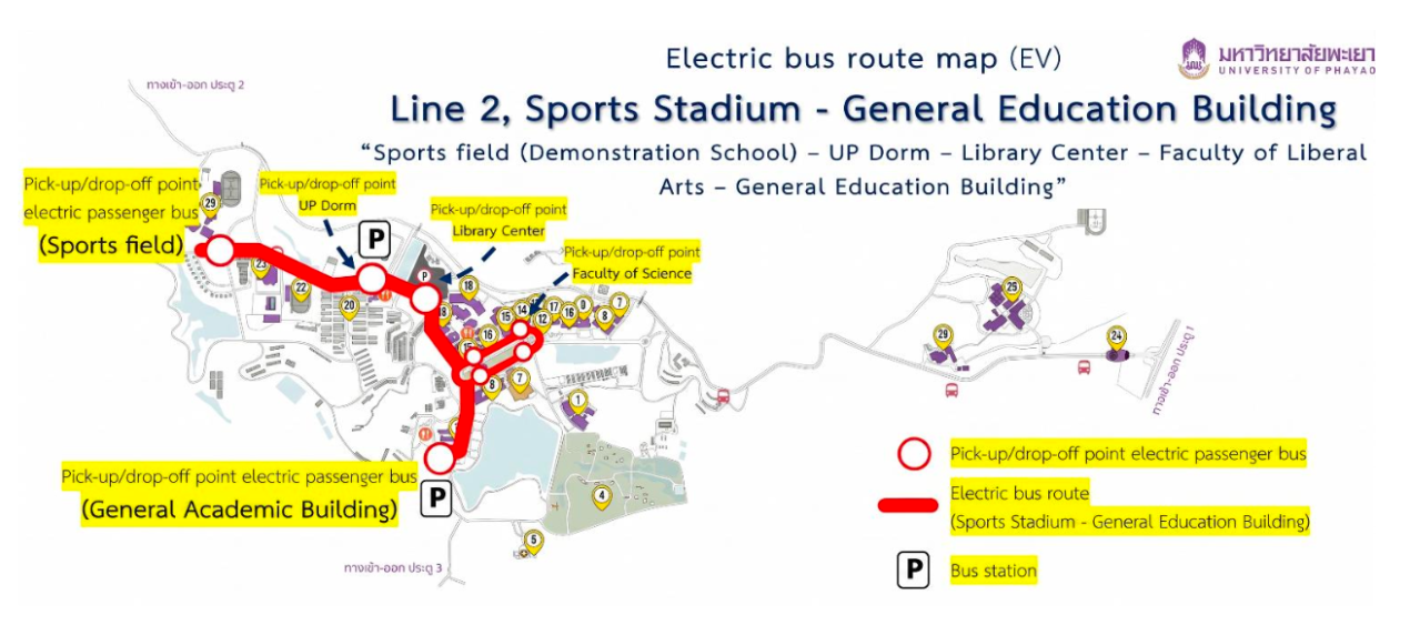 Electric bus route map Line 2