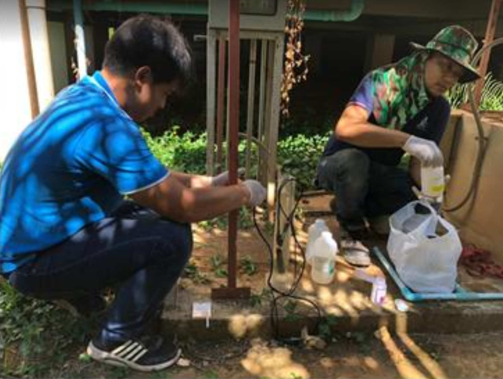 Wastewater quality sampling and testing at University of Phayao