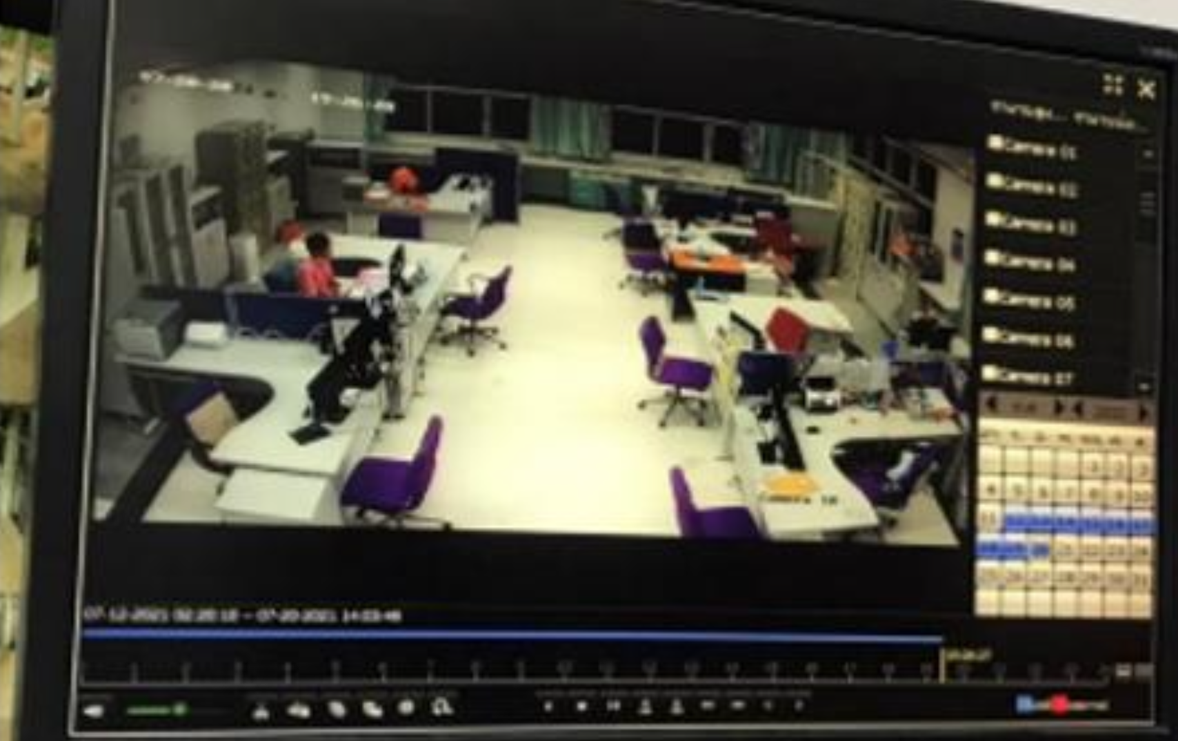 CCTV control room monitoring classroom footage, University of Phayao