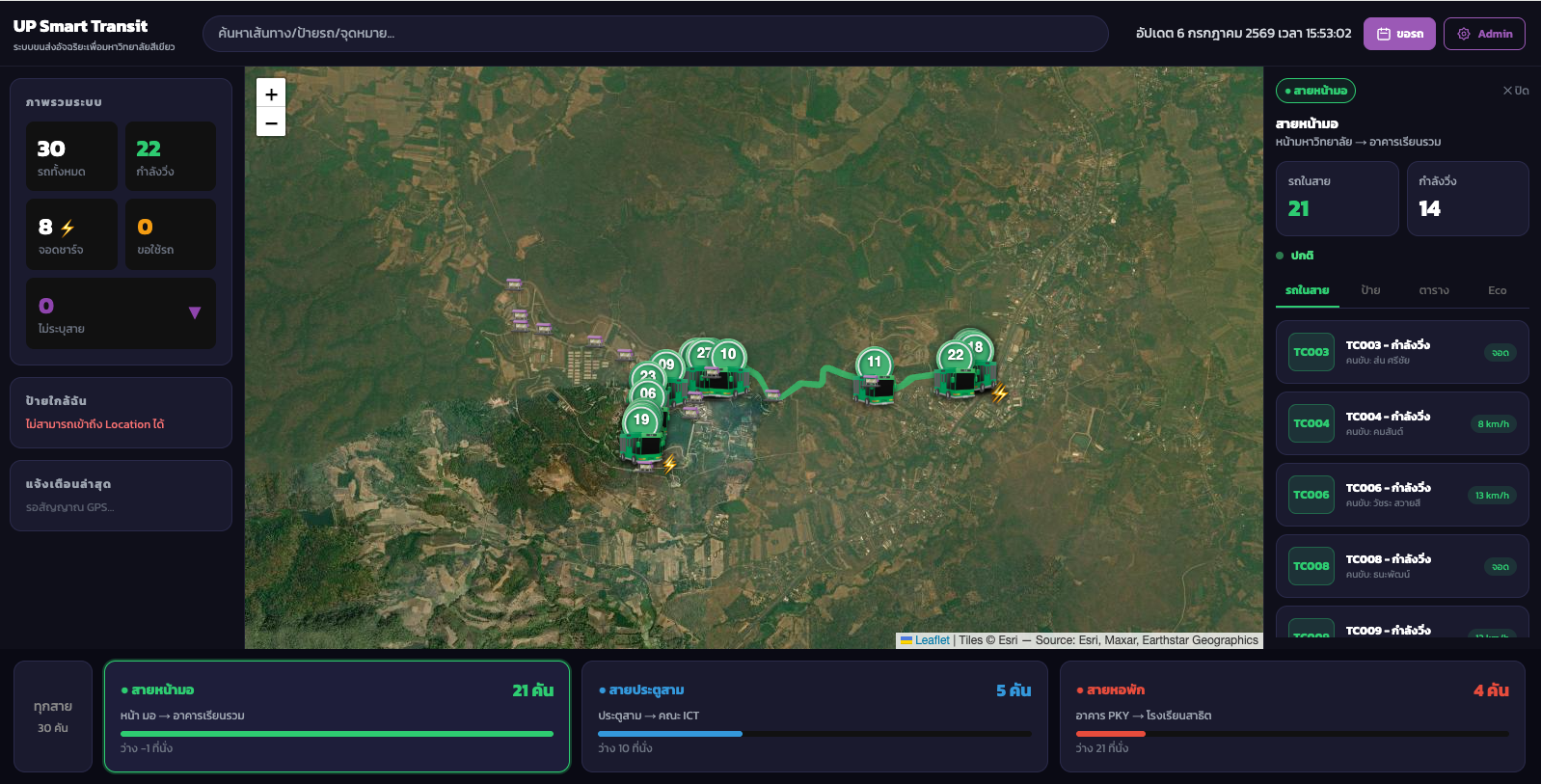 Real-time bus tracking route map
