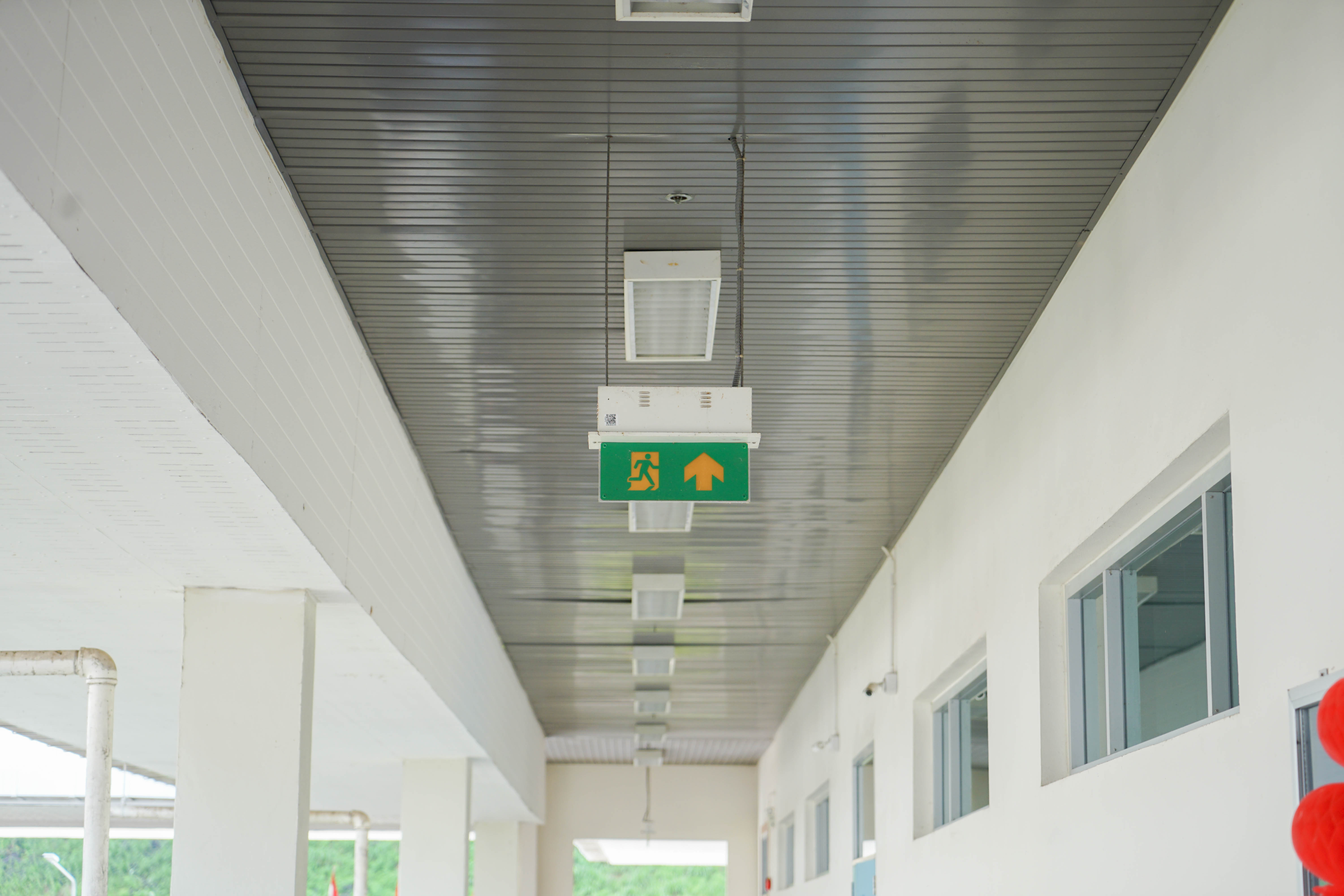 Fire exit sign at University of Phayao