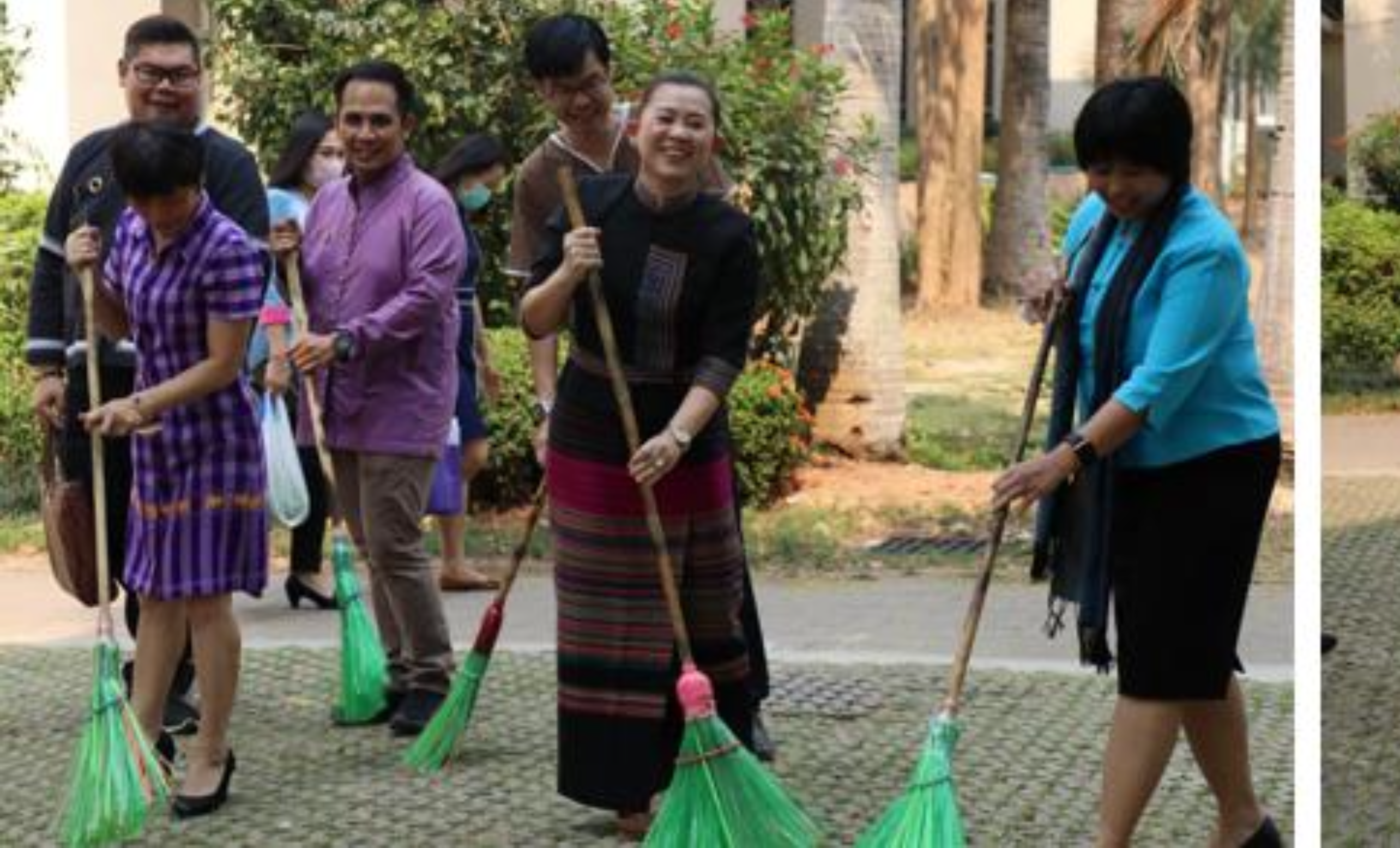 Brooms made from repurposed plastic bottles