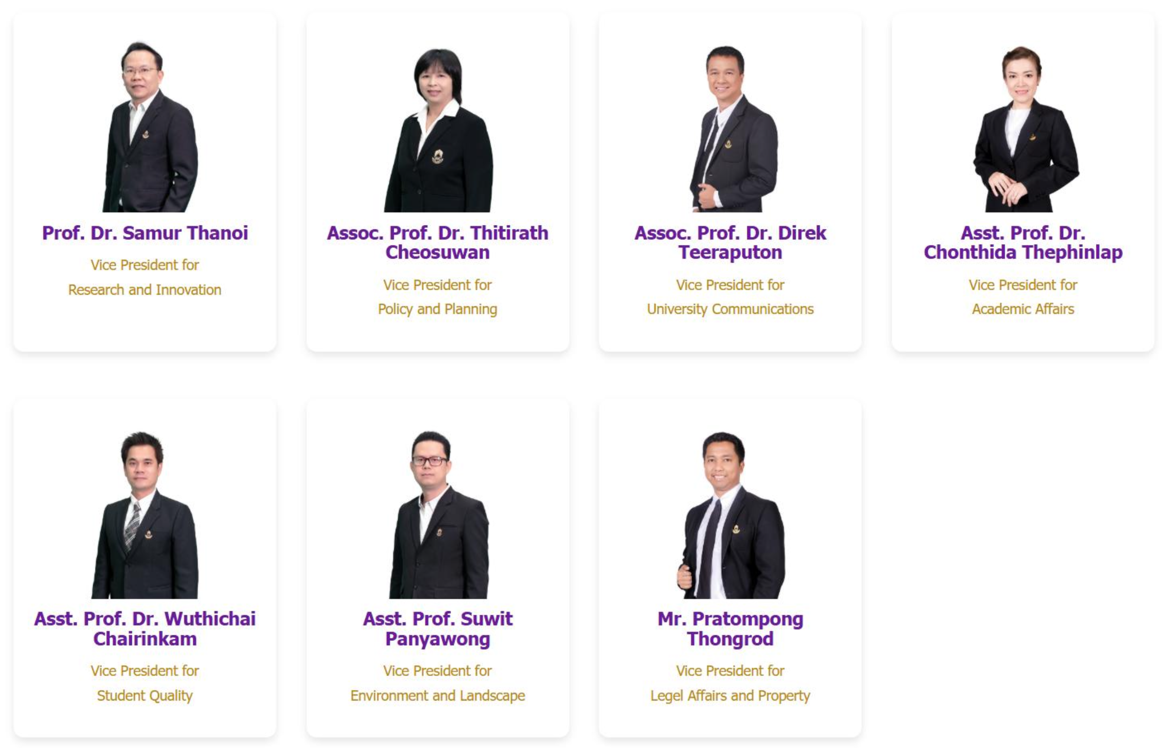 Vice Presidents of University of Phayao