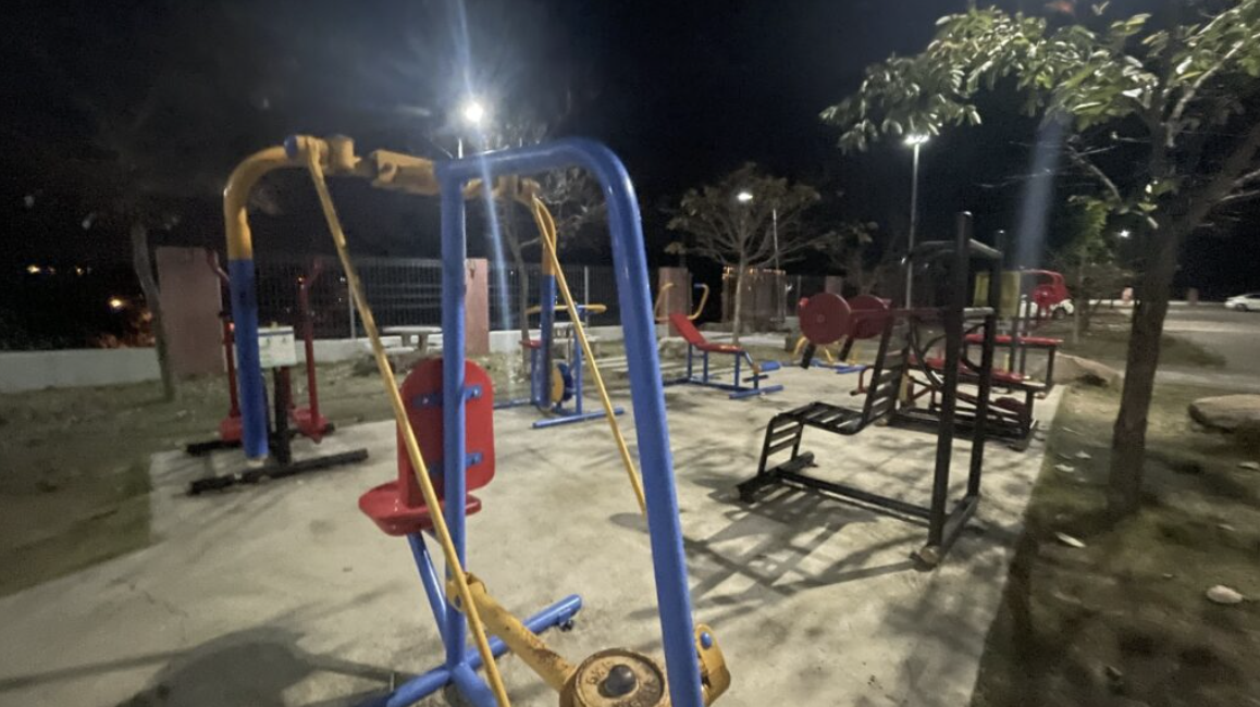 Outdoor exercise machines at University of Phayao