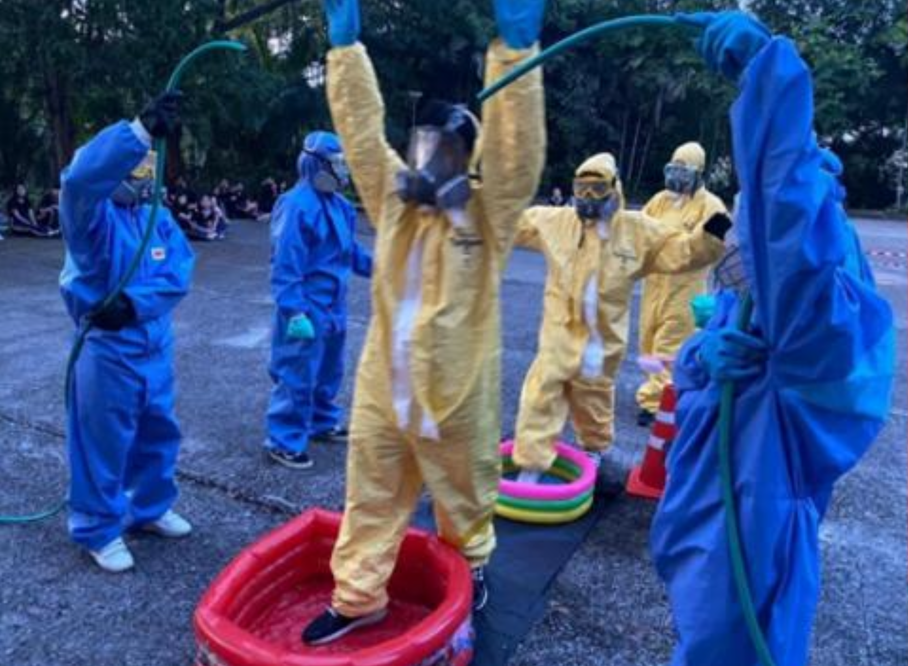 Emergency response drill for chemical hazardous waste at University of Phayao