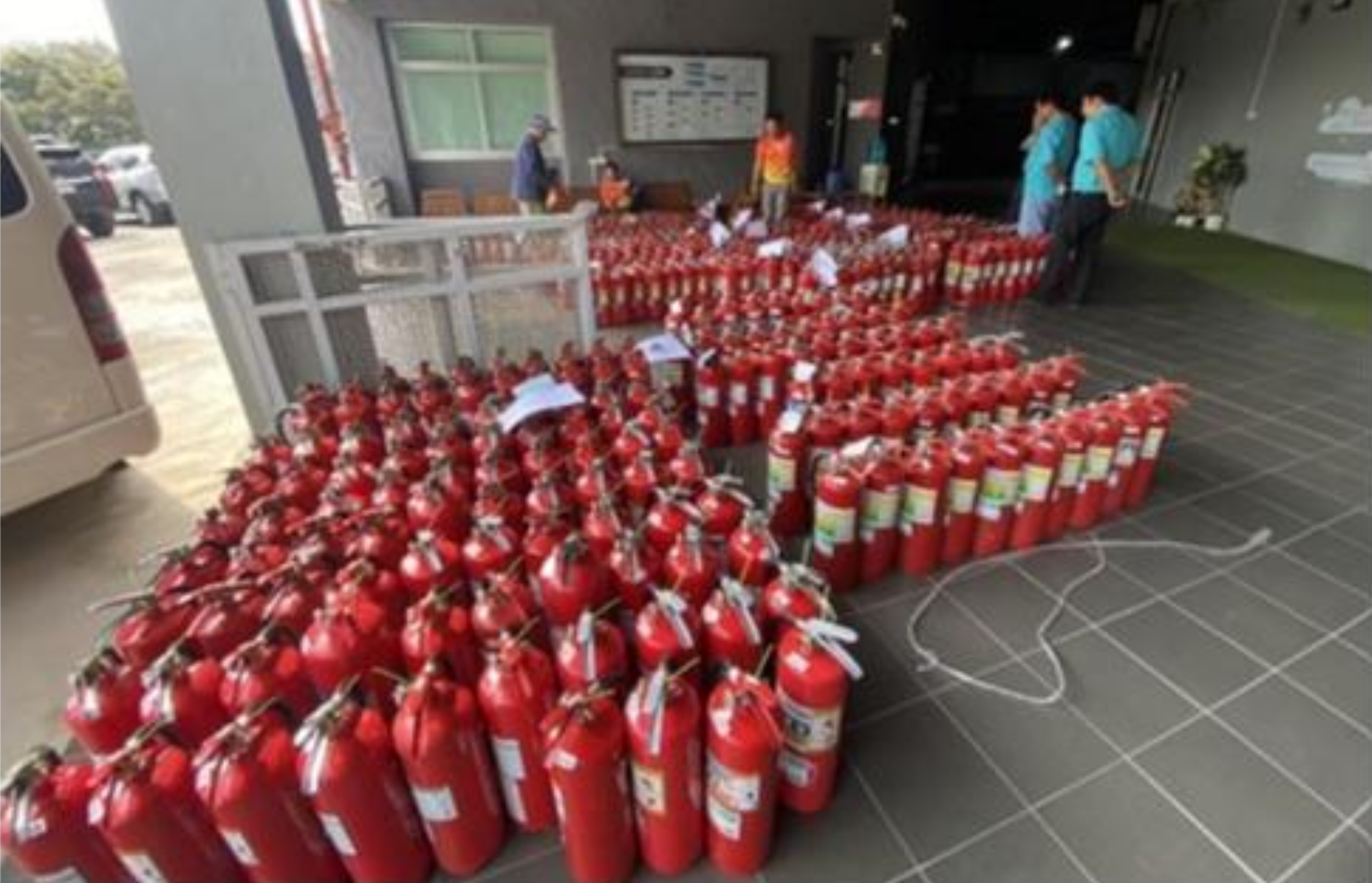 Fire extinguisher stockpile at University of Phayao