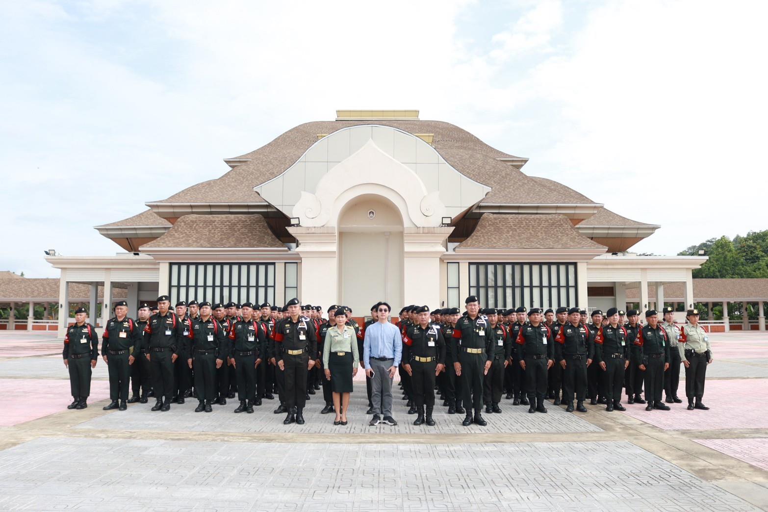 Security officers lineup at University of Phayao