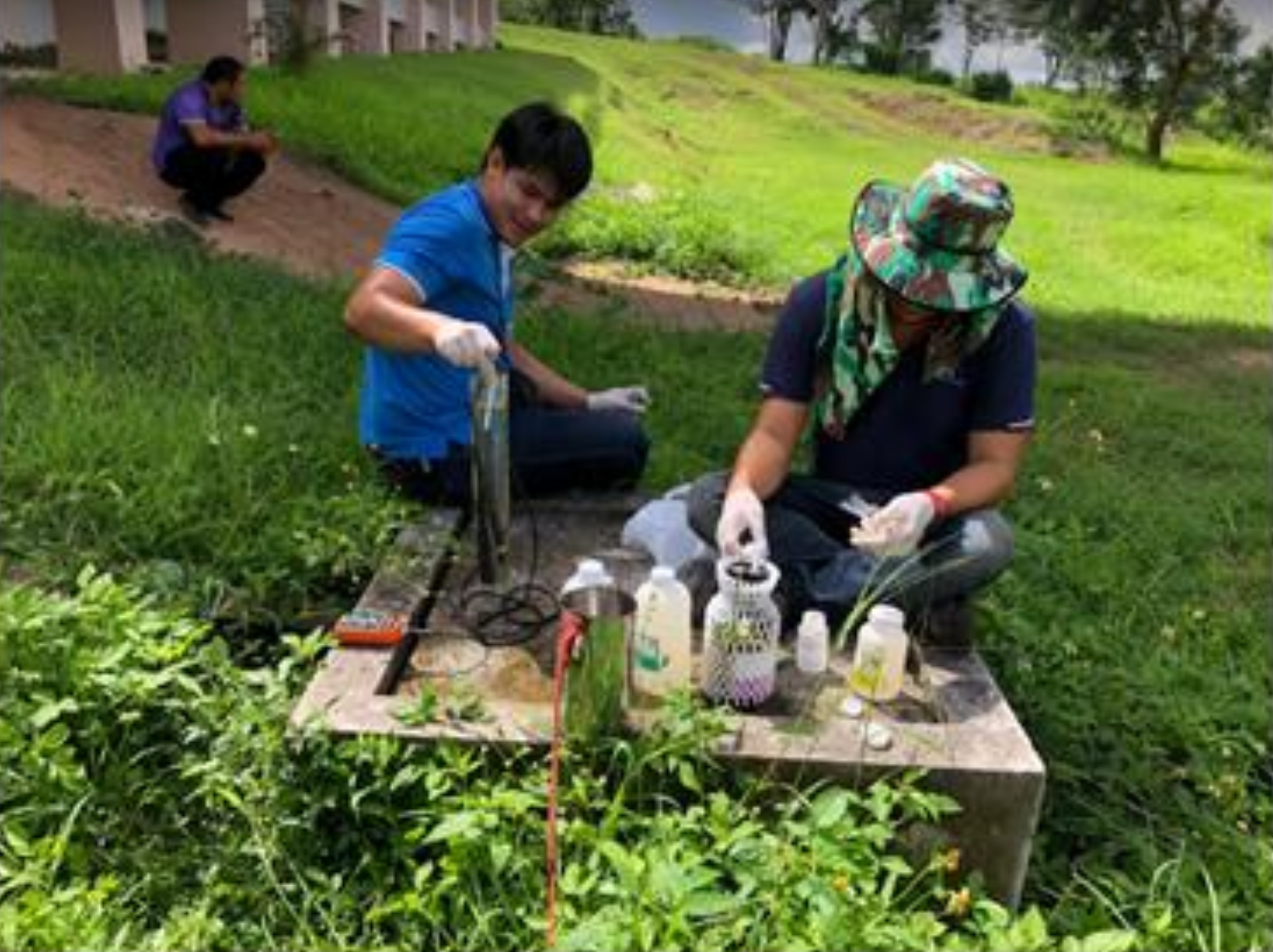 Wastewater quality sampling and testing at University of Phayao