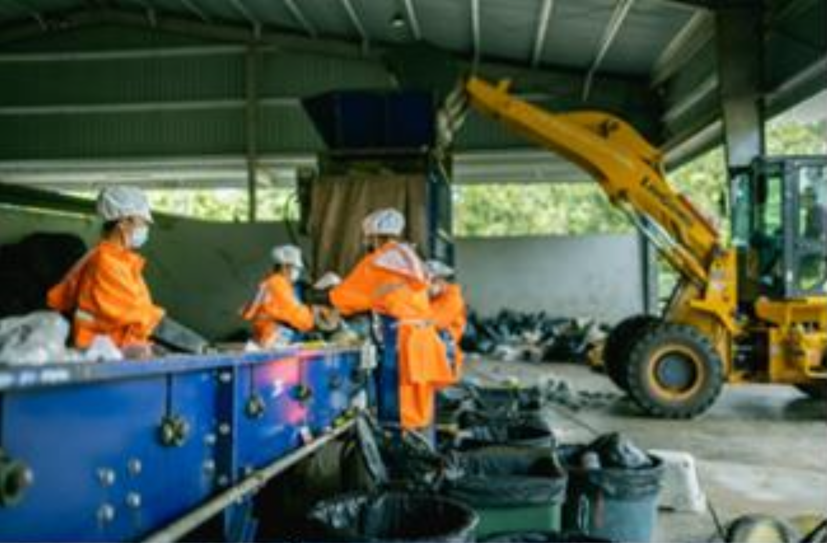 Recycling waste separation area
