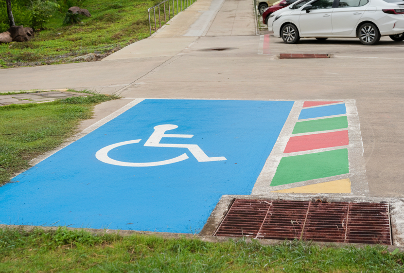 Disabled access parking space at University of Phayao