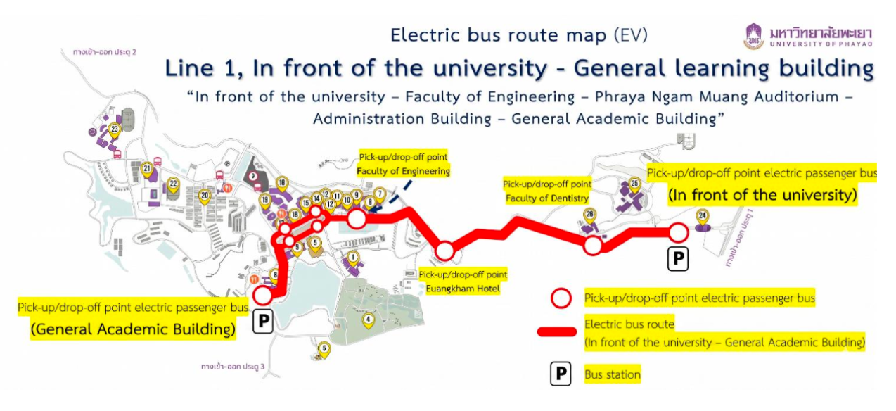 Electric bus route map Line 1