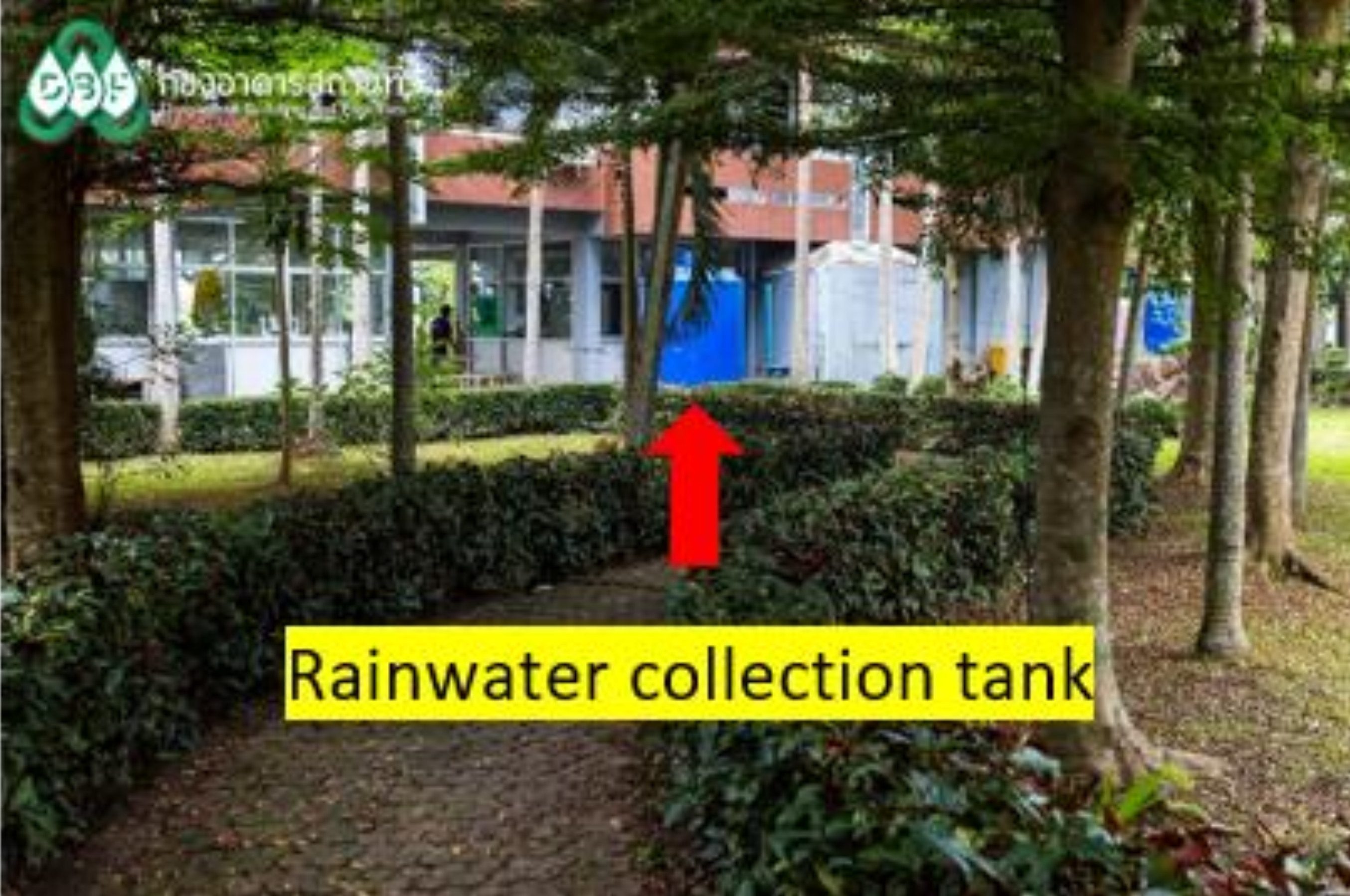 Rainwater collection tank installed on campus