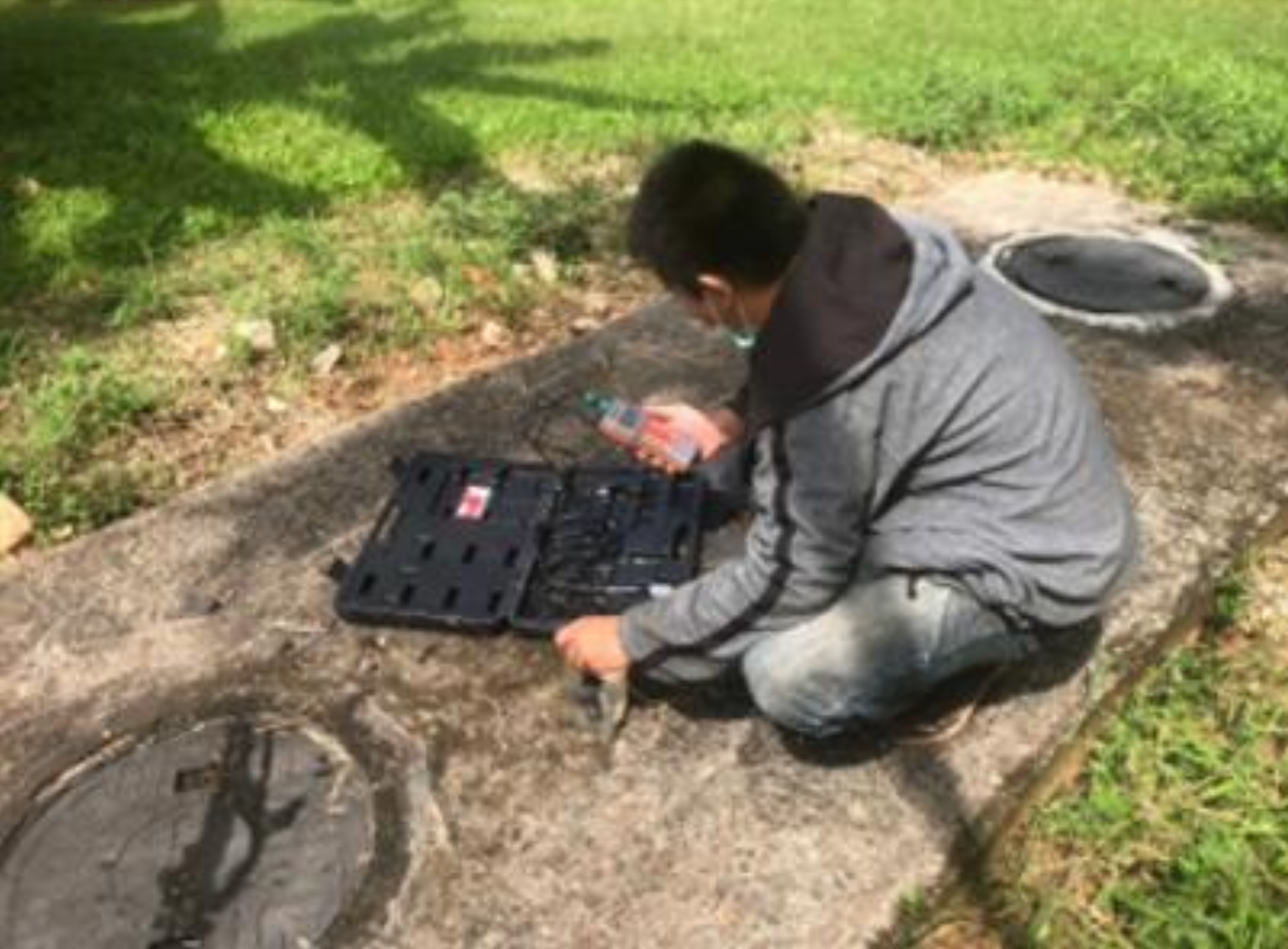 Conducting wastewater sampling operations at University of Phayao