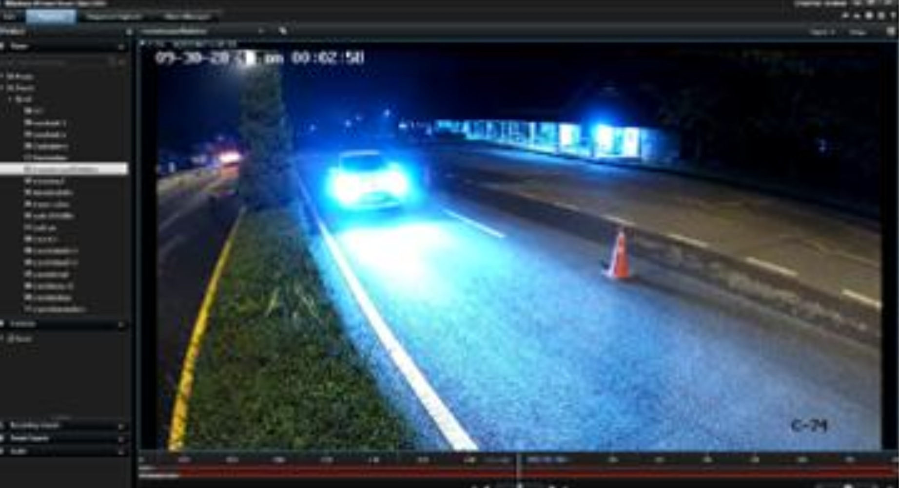 CCTV monitoring footage of campus road, University of Phayao