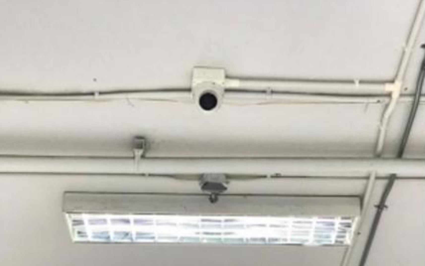 CCTV camera installed on building ceiling, University of Phayao