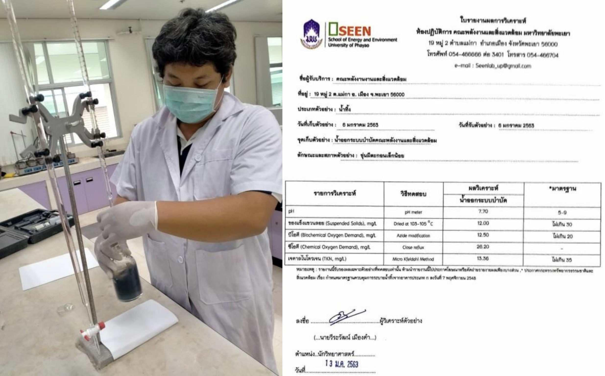 Results of inspection of treated water quality