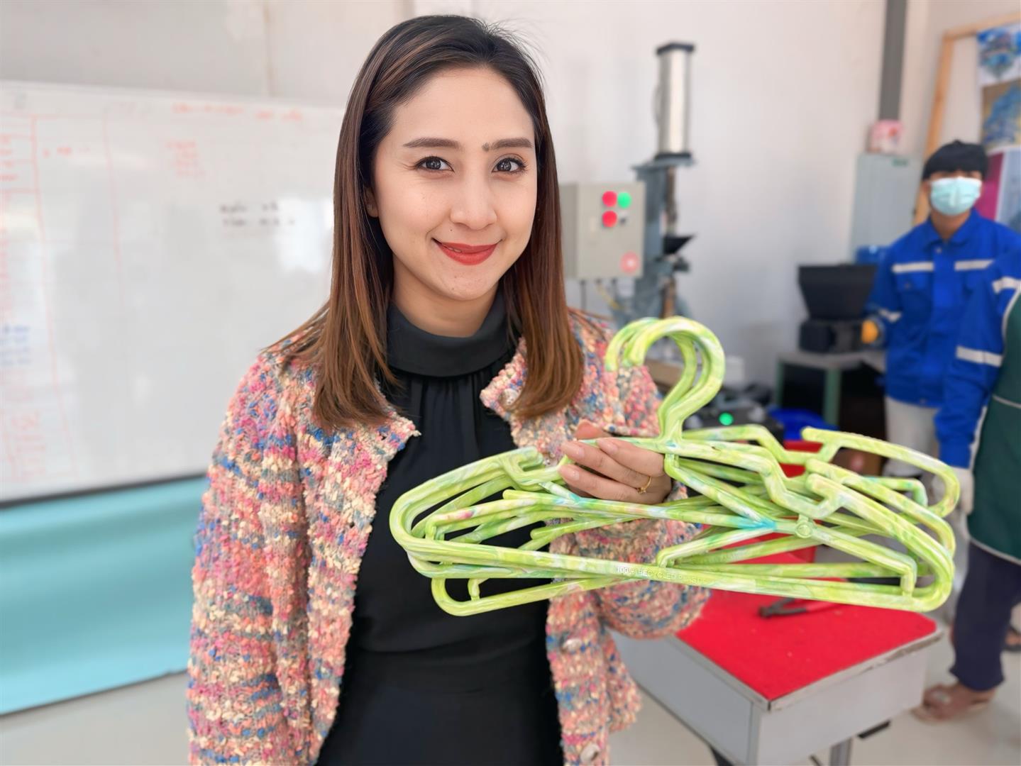 Coat hangers and recycled plastic products