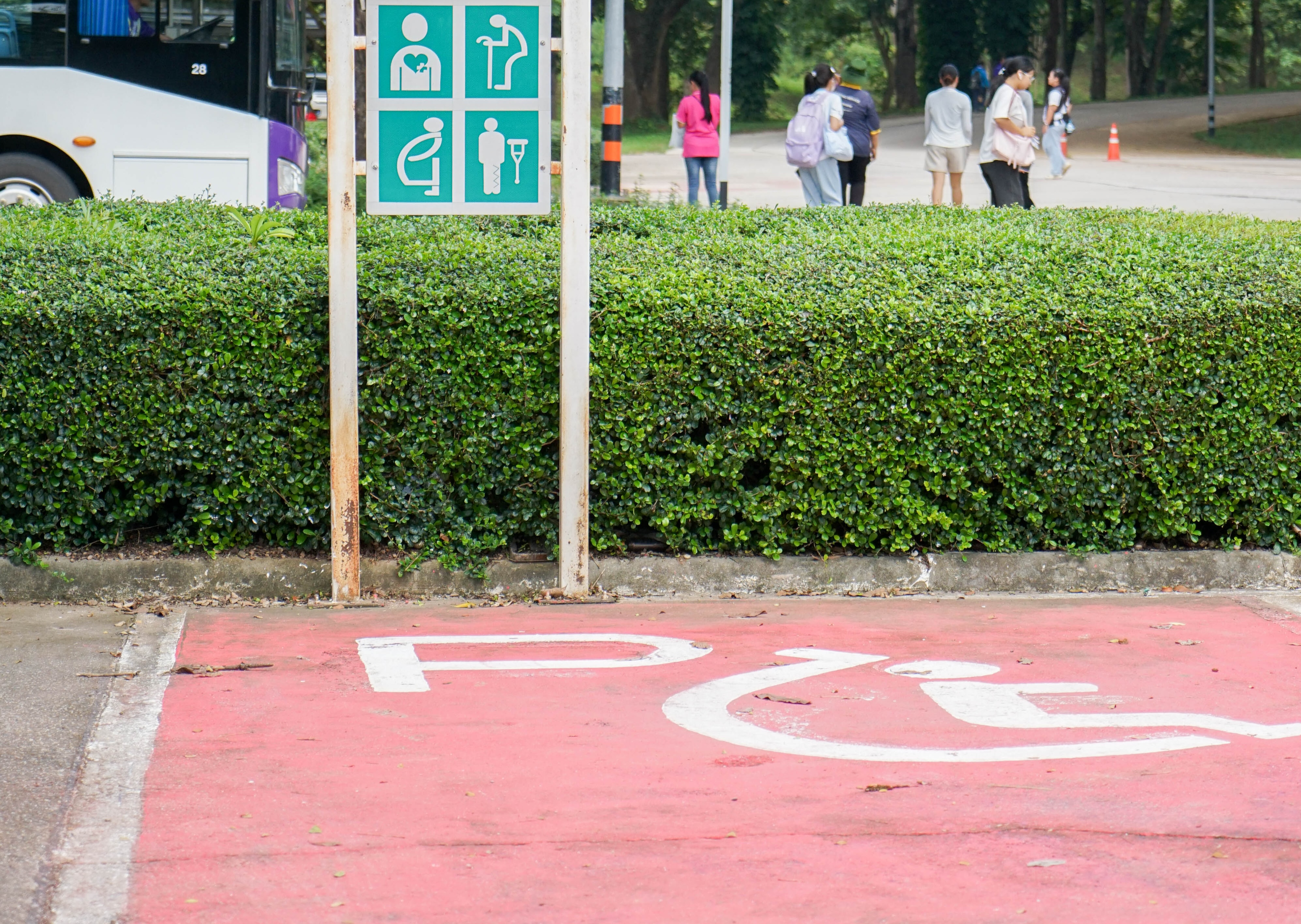 Disabled access parking space at University of Phayao