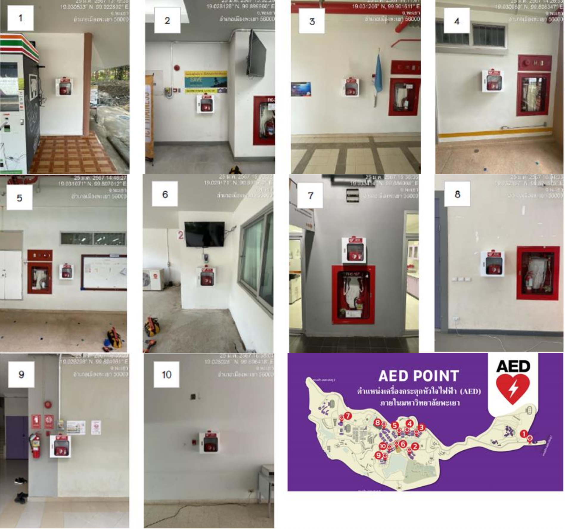 AED points at University of Phayao