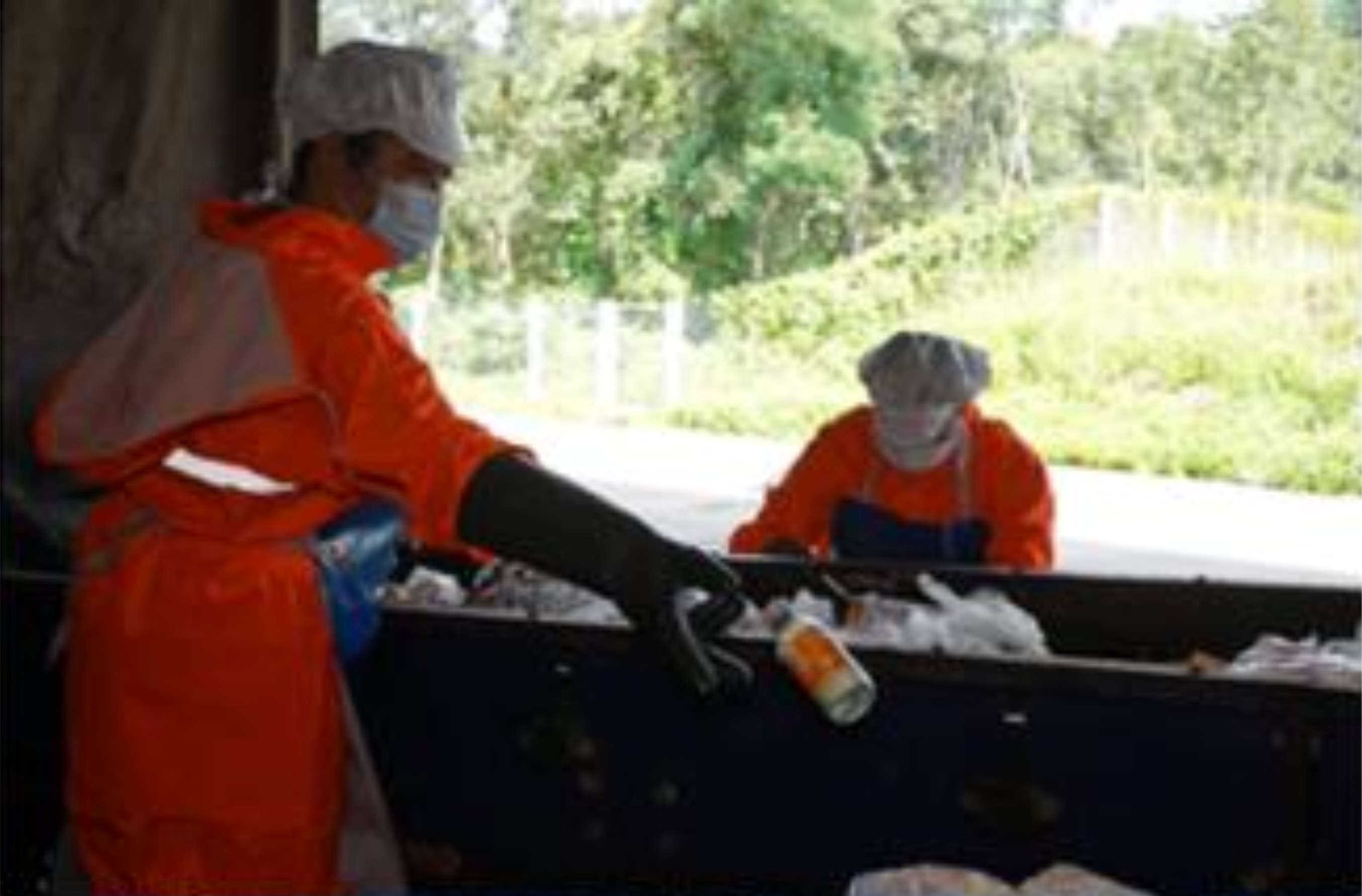 Recycling waste separation area