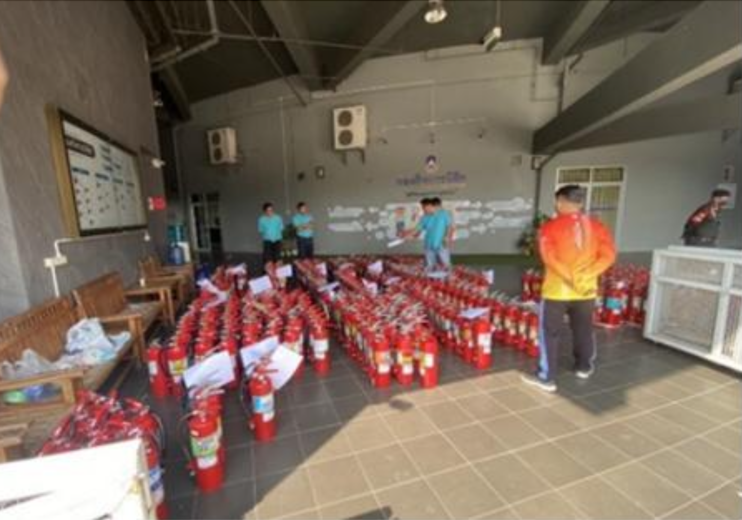 Fire extinguisher stockpile at University of Phayao