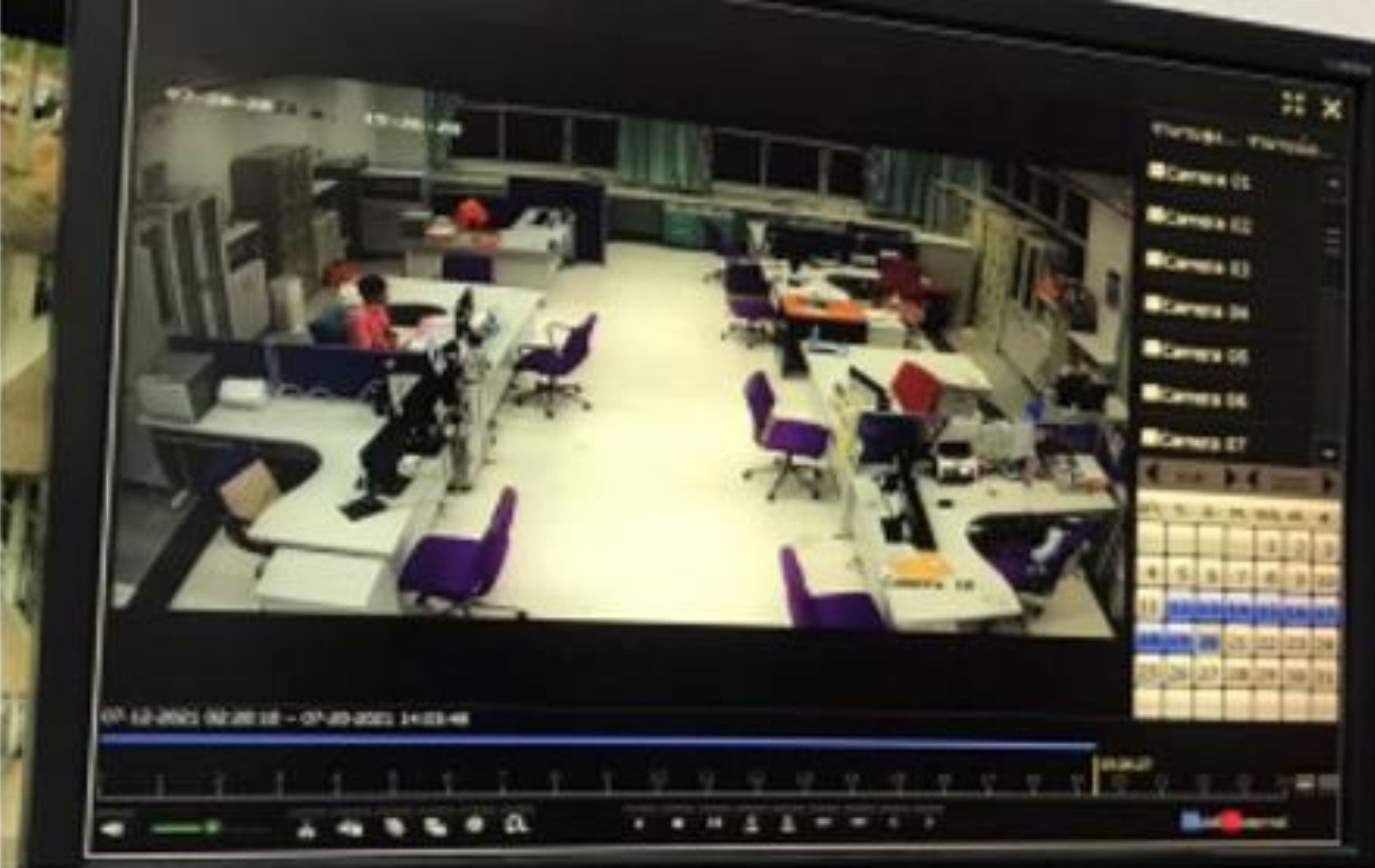 CCTV control room monitor at University of Phayao