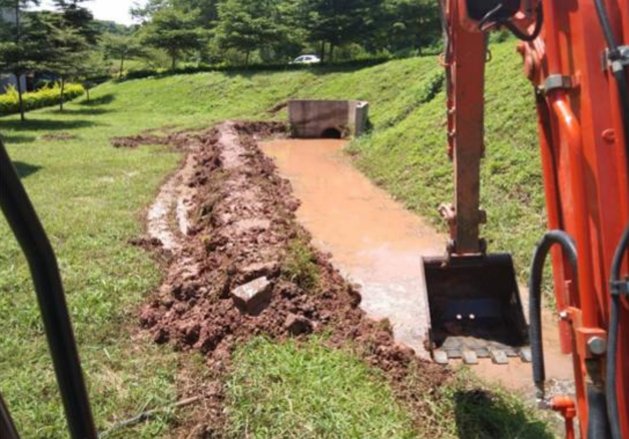 Canal system distributing water across campus, University of Phayao