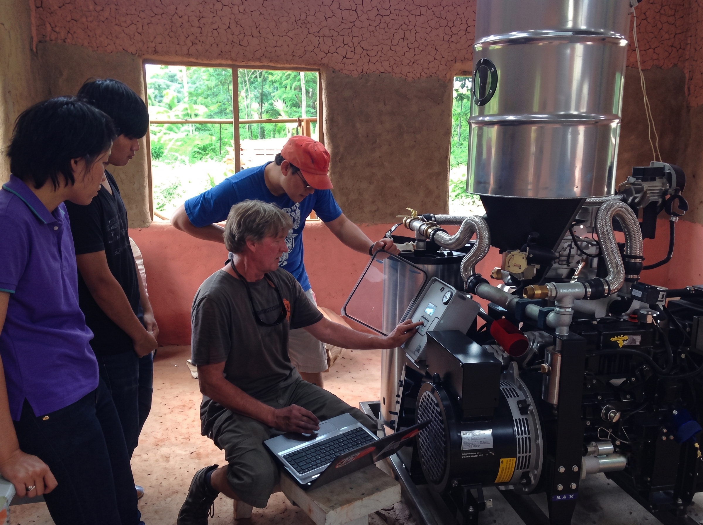 Students working on biofuel pilot plant