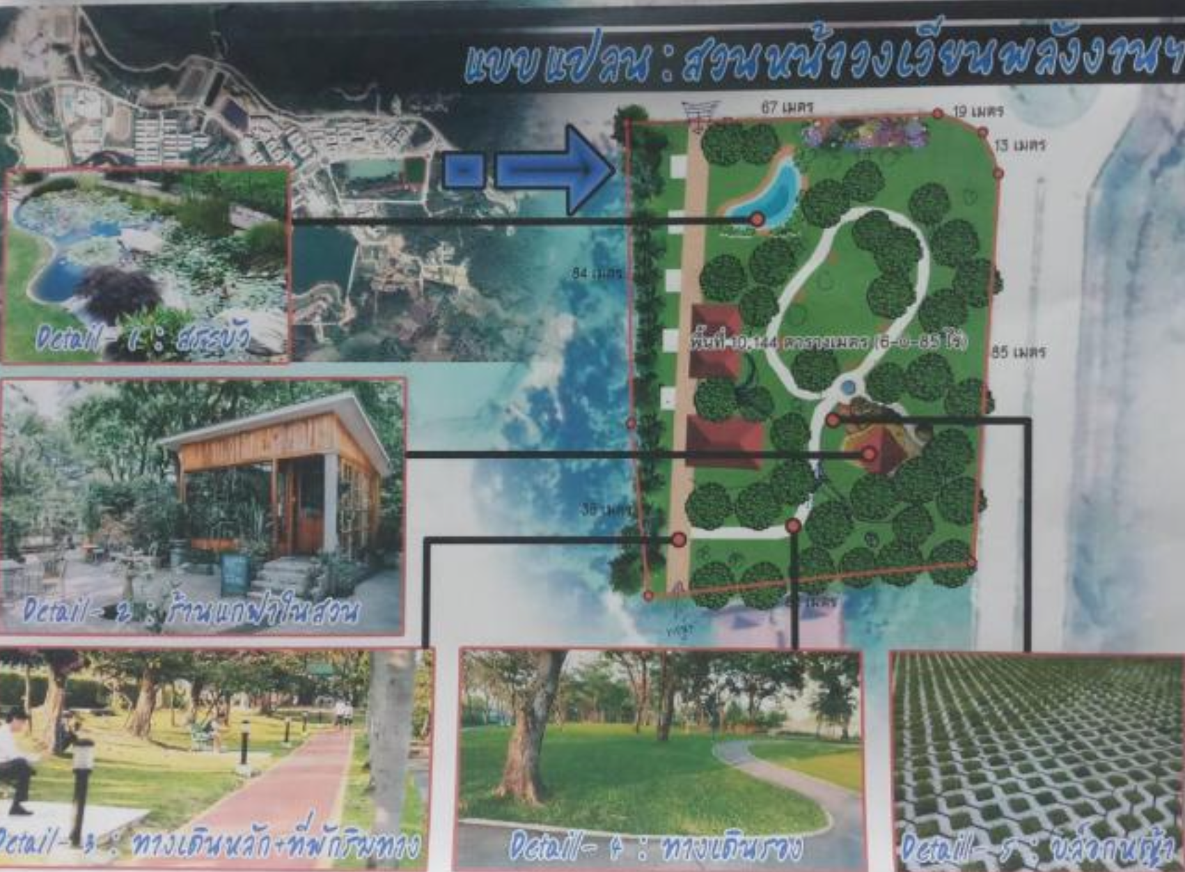 Landscape design plan for the water recycling garden area