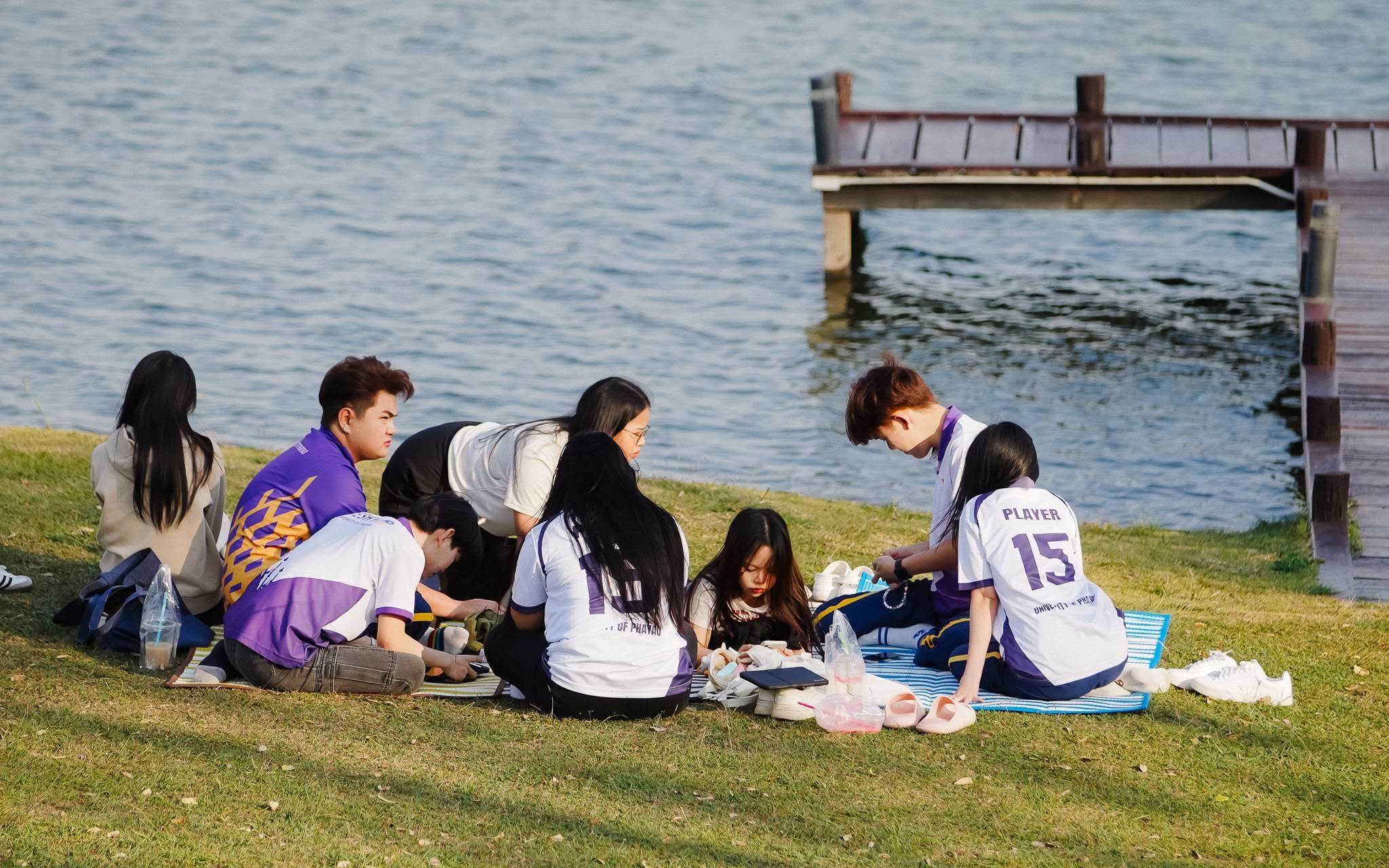 Green spaces for relaxation, cycling by the lake