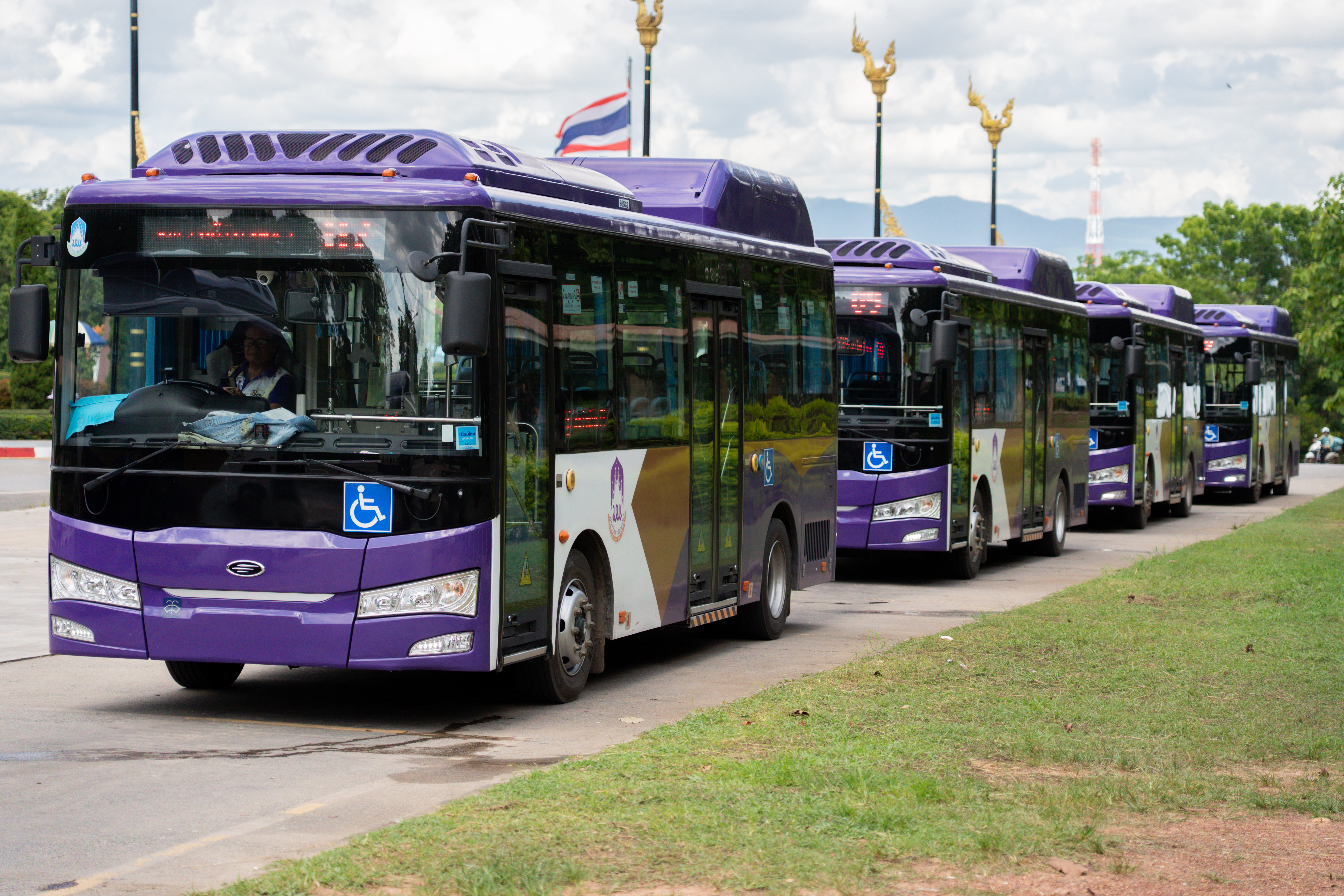 Public electric bus at University of Phayao